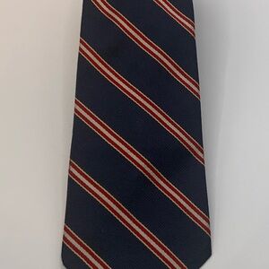 VTG Luigi Paola Cristo Tie Navy red Silver Stripe 60”
